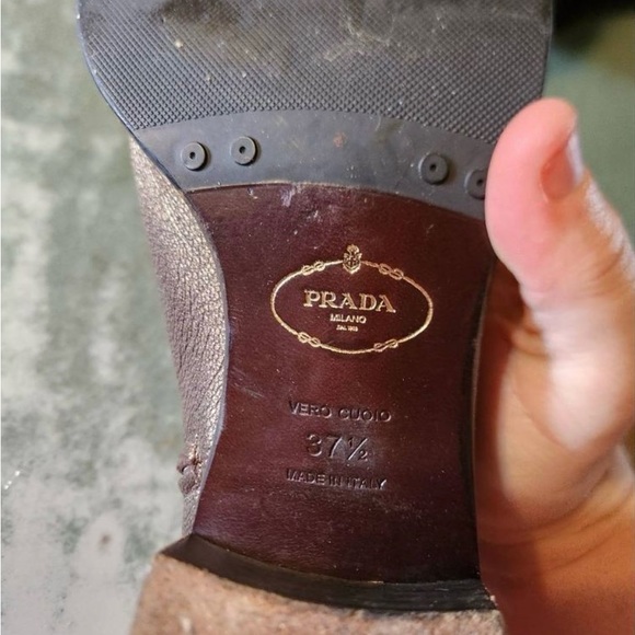 Prada gold metallic riding boots sz 37.5 - Picture 6 of 6